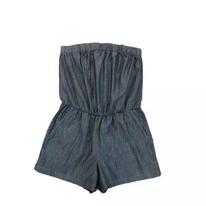 Banana Republic - Chambray Shortall Romper Jumper Strapless One-Piece - Size 4